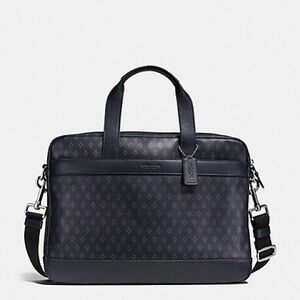 Coach Men’s Hamilton Leather Briefcase in Blue